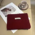 Burgundy knitted winter scarf soft warm cozy casual neck warmer stylish winter accessory - Mini Ingot Angola Red