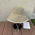 Beige Fischerhut, Sommer dünner Stil, koreanische Version breite Krempe Sonnenschutz Hut - M (56-58cm) / Dunkelbeige