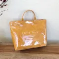 Borsa tote jelly in PVC trasparente gialla, grande borsa a mano impermeabile per shopping. - Giallo
