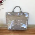 Borsa Tote Trasparente in PVC Impermeabile Grande Capacità Borsa a Mano Stile Jelly Casual - Grigio scuro