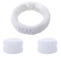 Juego de 3 piezas de diadema y muñequeras de felpa blanca para lavado de cara. - Juego de 3 Piezas Regular / Blanco