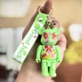 Schattige groene beren sleutelhanger stijlvolle siliconen band tas bedel voor rugzak - Lichtgroen