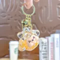 Schattige acryl zandlopersleutelhanger cartoon figuur tas charm sleutelhanger cadeau - Individuele Verpakking / Little Kiki - Tweekleurige bubbelparels oranje
