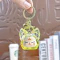 Leuke acryl zandlopersleutelhanger tassenhanger gouden metalen accessoire speelgoed cadeau - Individuele Verpakking / Knipperende vossekop - Geel