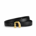Ceinture femme en cuir PU noir avec boucle en métal doré élégante accessoire mode - Largeur 2,3 cm, longueur 100 cm / Noir