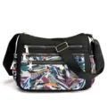 Elegante borsa a tracolla in nylon multi-tasche per donna borsa a spalla casual - Spine Colorate