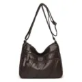 Borsa a Tracolla Morbida Marrone Donna Multi Tasche Borsa a Spalla Casual Stile - Marrone caffè
