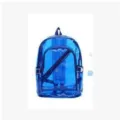 Transparent waterproof PVC backpack stylish blue jelly school bag for students casual daily use - Blue