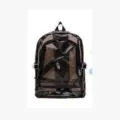 Transparent PVC Backpack Waterproof Jelly School Bag Student Casual Daypack Black Color - Black