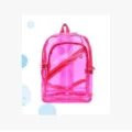 Summer waterproof transparent school bag PVC jelly backpack for students large capacity pink - Rose Red
