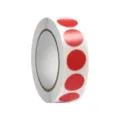 Rouleau d'autocollants ronds rouges étiquette adhésive ronde 19mm papier couché marquage - Rouge