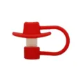 Red Cowboy Hat Silicone Straw Cover 10mm Tumbler Dust Plug for Stanley Cup Accessories - 10mm / Red