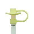Cute yellow cowboy hat silicone straw cover 10mm dust plug for tumbler cups replacement - 10mm / Yellow
