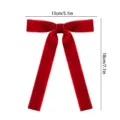 Red velvet bow ribbon with long tails, Christmas tree decoration and hair accessory. - 2.5cm width/13x18cm / Red