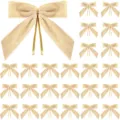 Velvet Christmas bows champagne color decorative bows for gift boxes wedding party decor - 2.5cm/9x9cm / Beige