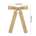 Champagne velvet bow ornament, festive gift wrapping ribbon and party hanging decor piece. - 2.5cm width/13x18cm / Light Coffee