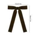 Brown velvet bow ribbon for gift box and Christmas tree decoration, measuring 13x18cm. - 2.5cm width/13x18cm / Black Coffee