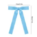 Light blue velvet bow decoration ribbon for gift packaging and Christmas tree holiday. - 2.5cm width/13x18cm / Blue