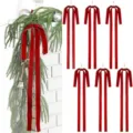 Red velvet Christmas bows with long streamers, perfect for holiday tree and party decoration. - 2.5cm/40x60cm / Red