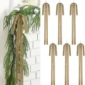 Gold Velvet Christmas Bows Set Long Ribbons Holiday Party Tree Hanging Decorative Pendants - 2.5cm/40x60cm / Light Coffee