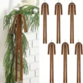 Brown velvet Christmas bows for tree decor, hanging holiday party ribbons, set of 6 pcs. - 2.5cm/40x60cm / Black Coffee