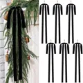 Black velvet bows for Christmas tree decoration, elegant hanging ribbons for holiday party decor pack. - 2.5cm/40x60cm / Black