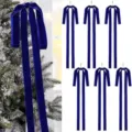 Royal blue velvet Christmas tree bow ribbon, elegant long tail holiday party decoration. - 2.5cm/40x60cm / Dark Blue