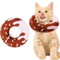 Χαριτωμένο Κολλάρο Ανάρρωσης Γάτας Donut Μαλακό Ελισαβετιανό Κωνικό Άνετο - XS περιφέρεια λαιμού 10-18 cm (έως 1 kg) / Κρεμώδης Καφές