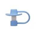 Silicone Cowboy Hat Straw Topper 10mm Tumbler Cup Straw Cover Dust Plug Cap Blue - 10mm / Blue