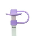 10mm Silicone Cowboy Hat Straw Cover Cute Tumbler Straw Topper Dust Plug Cap Reusable - 10mm / Purple