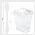 Gobelet dessert plastique transparent cuillère détails de taille spécification fête - 50 exemplaires de chaque : tasses, cuillères et couvercles plats - sac à bulles