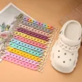 Πολύχρωμες αλυσίδες παπουτσιών DIY για τσόκαρα, αποσπώμενα διακοσμητικά αξεσουάρ. - Μία λωρίδα 10 τεμαχίων (23,5 cm) / Λευκό