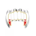 Stainless steel vampire teeth cookie cutter for Halloween baking and DIY pastry shaping. - Vampire Teeth 7262