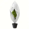White plant frost cover winter protection bag with zipper for garden outdoor plants protection - 80cm*100cm Zipper and Drawstring with Lock / White