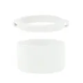 White silicone tumbler boot and handle strap set, universal bottle sleeve accessory for cups. - Cup Ring + Cup Sleeve / White