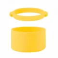 Yellow silicone water bottle strap ring and protective boot set, portable cup accessory. - Cup Ring + Cup Sleeve / Yellow