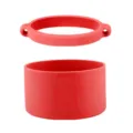Red Silicone Tumbler Boot and Handle Ring Set Universal Cup Accessories Replacement - Cup Ring + Cup Sleeve / Red
