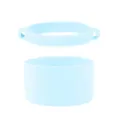 Light blue silicone cup strap and bottom boot set for portable outdoor water tumblers. - Cup Ring + Cup Sleeve / Light Blue