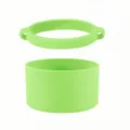 Light green silicone elastic boot and lanyard ring set for portable drinking cups accessory. - Cup Ring + Cup Sleeve / Grass Green