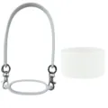 White silicone tumbler handle strap and protective bottom boot set for insulated cups - Lanyard + Cup Ring + Cup Sleeve / White