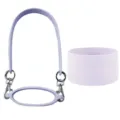 Silicone water bottle strap handle and protective boot set for Stanley cups portable carrier. - Lanyard + Cup Ring + Cup Sleeve / Light Purple