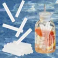 Ensemble de batons de glace en plastique reutilisables avec bouteille d'eau et horodatage ete - Bâtons Transparents 8 Pièces