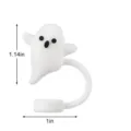 Halloween mignon fantôme silicone paille couverture 10mm bouchon anti-poussière pour gobelets - Fantôme blanc 1