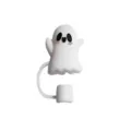 Joli chapeau de paille en silicone fantôme d'Halloween bouchon anti-poussière 10mm - Fantôme blanc 3
