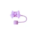 Violet Nœud Paille Housse 10mm Bouchon Anti-Poussière Réutilisable Paille Topper Accessoire - Violet