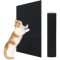 Schwarze selbstklebende Katzenkratzmatte Teppichschutz fur Mobelschutz und Klettern. - Schwarz