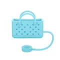 Hellblaue Silikon Mini Strandtasche Strohhalm Abdeckung 10mm Staubschutz für Becher - Himmelblau