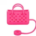 Rosa Mini Strandtasche Silikon Strohhalm Abdeckung für 10mm Stanley Becher Staubschutz. - Rot