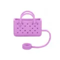 Lila Silikon Strandtasche Strohhalm Abdeckung 10mm fuer Stanley Becher Staubkappe - Lila