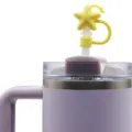 Süßer gelber Stern-Strohhalmtopper mit lila Becher für den täglichen Gebrauch zu Hause. - Gelbe Silikon Stern & Mond 8mm